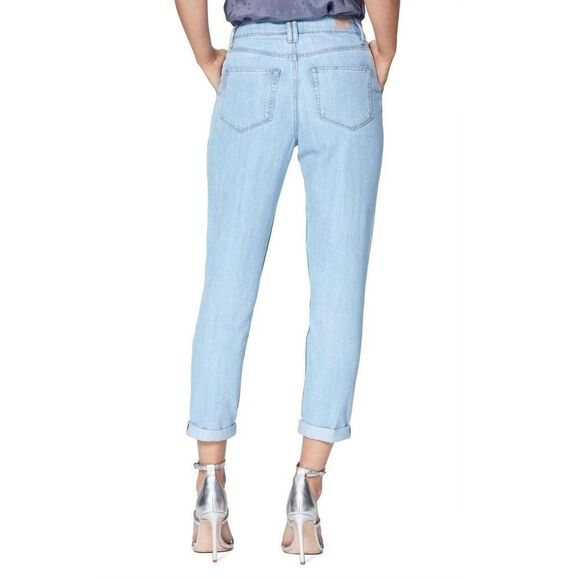 PAIGE light wash pleated trouser cuff jeans size 27 - Picture 2 of 12